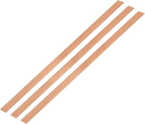 MECCANIXITY 3Pcs 15.8" x 3/5" Copper Flat Bar,3/64 Thickness Copper Bar Stock for Grounding Systems Architectural Projects in Saudi Arabia