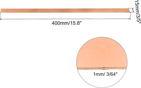 MECCANIXITY 3Pcs 15.8" x 3/5" Copper Flat Bar,3/64 Thickness Copper Bar Stock for Grounding Systems Architectural Projects in Saudi Arabia