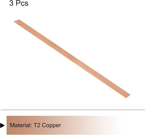 MECCANIXITY 3Pcs 15.8" x 3/5" Copper Flat Bar,3/64 Thickness Copper Bar Stock for Grounding Systems Architectural Projects in Saudi Arabia