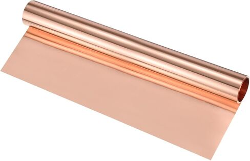 Thin Copper Sheet Roll, 3500mm x 200mm x 0.01mm / 11.5ft x 7.9" x 0.0004" (LxWxT) Soft Pure Copper Foil Sheets, Metal Flashing Strip Plate for Crafts/Electricity/DIY Projects in Saudi Arabia