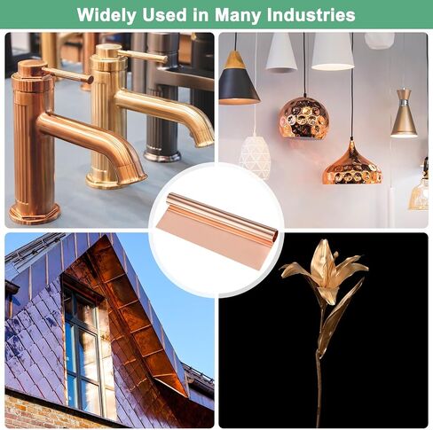 Thin Copper Sheet Roll, 3500mm x 200mm x 0.01mm / 11.5ft x 7.9" x 0.0004" (LxWxT) Soft Pure Copper Foil Sheets, Metal Flashing Strip Plate for Crafts/Electricity/DIY Projects in Saudi Arabia