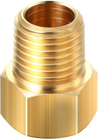 Frienda 1/4 Inch Male NPT x 1/4 Inch Female Inverted Flare Propane Fitting Reducer Brass Female Pipe Adapter Bushing Reducer Threaded Pipe Connector for Fuel Convert(1 Pcs) in Saudi Arabia