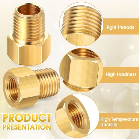 Frienda 1/4 Inch Male NPT x 1/4 Inch Female Inverted Flare Propane Fitting Reducer Brass Female Pipe Adapter Bushing Reducer Threaded Pipe Connector for Fuel Convert(1 Pcs) in Saudi Arabia