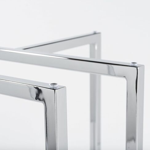 EURO STYLE Legend Dining Table Base | Contemporary and Durable | Minimalist Aesthetic | Adjustable Feet with Floor Protections | Built for Home Use | Brushed Stainless Steel in Saudi Arabia