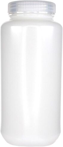 Eisco -1L زجاجات الكاشف HDPE واسعة الفم مع أغطية البولي بروبيلين ، غير سريلي ، حزمة من 12 ، حاويات مختبرات مقاومة للتسرب ، من -100 إلى 120 درجة مئوية. in Saudi Arabia