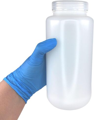 Eisco -1L زجاجات الكاشف HDPE واسعة الفم مع أغطية البولي بروبيلين ، غير سريلي ، حزمة من 12 ، حاويات مختبرات مقاومة للتسرب ، من -100 إلى 120 درجة مئوية. in Saudi Arabia