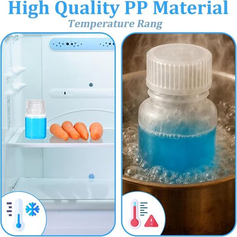 12 Pcs 1oz Plastic Sample Bottles, 30ML Plastic Bottles with Caps Wide Mouth Lab Reagent Bottle Small Pill Bottle Sealed Leak-proof Multipurpose for Laboratory Travel at Home in Saudi Arabia