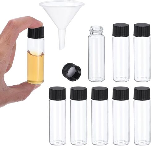 Patikil 20ml قوارير زجاجية واضحة ، 8 حزمة قارورة عينة مع زجاجة وسائط كاشف كاشف المسمار مع قارورة زجاجية سائلة مقاومة للتسرب للمختبر لمختبر المختبر in Saudi Arabia