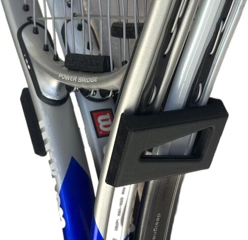 Tennis Racket Wall Mount – Holds 2 Rackets, Modern Design, Tennis Player Gift, Racket Organization, Wall Mounted Sports Equipment Organization, Tennis Racket Display, Matte Black, Made In Texas, in Saudi Arabia