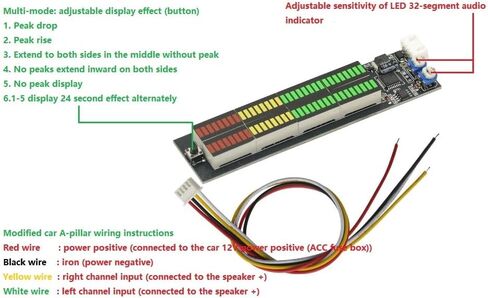 Audio Level Indicator Stereo Music Spectrum LED Light Amplifier VU Meter for Car MP3 Player Light Atmosphere Lamps in Saudi Arabia