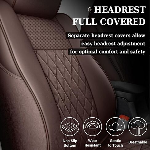 Coverado Tacoma Seat Covers Full Set, Faux Leather Seat Covers Custom Fit for 2005-2023 Toyota Tacoma Double/Crew Cab Base Prerunner SR5 Limited TRD Sport Interior Covers (Gray) in Kuwait