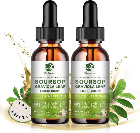 Lukaree Organic High-Potency Soursop Bitters Liquid ، 98 ٪ مستخلص الفاكهة والأوراق من المناعة ، ودعم الخلايا ، ومضادات الأكسدة ، والهضم ، وغير المعدلة وراثيًا خالية من السكر والغلوتين (2 أوقية) in Kuwait