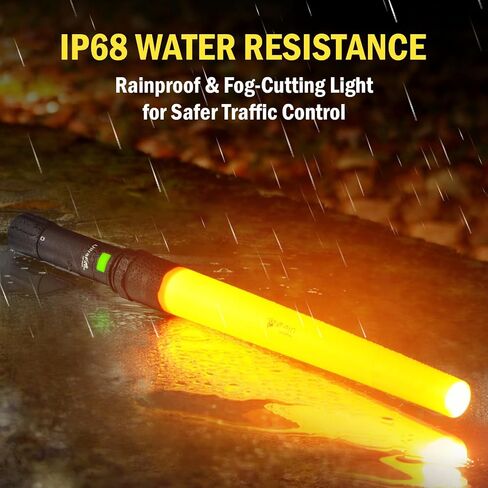 UltraFire 16 Inch 619 Lumen Traffic Wand, 3 Flashing Modes, USB-C Rechargeable Safety Flashlight for Traffic Control, Aircraft Marshaling, Car Direction (UF-805) in Saudi Arabia