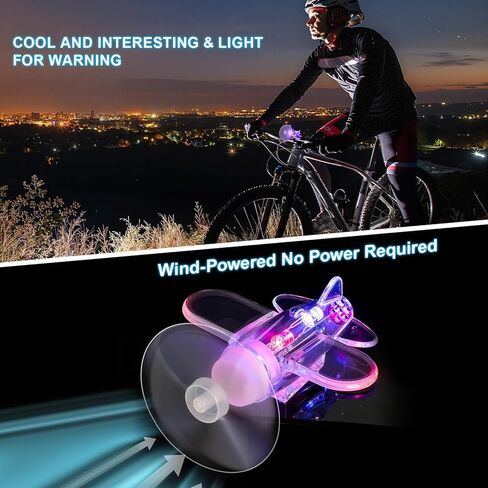 4 أجهزة كمبيوتر محدودة طائرة LED التي تعمل بالرياح-أضواء الدراجة الممتعة لإكسسوارات الدراجات للدراجات البالغة والأطفال ، وملحقات الدراجات ، وملحقات الدراجات النارية ، وزينة الخوذة in Kuwait