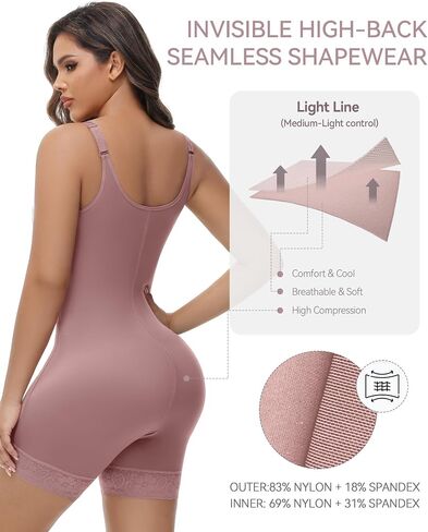SHAPSHE Fajas Colombianas Shapewear for Women Seamless Butt Lifting Bodysuit Open Bust Post Surgery Body Shaper in Saudi Arabia