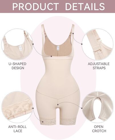 SHAPSHE Fajas Colombianas Shapewear for Women Seamless Butt Lifting Bodysuit Open Bust Post Surgery Body Shaper in Saudi Arabia