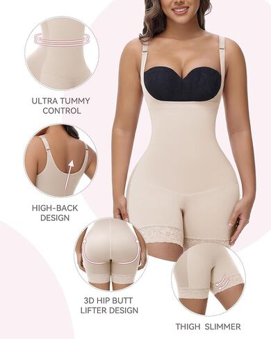 SHAPSHE Fajas Colombianas Shapewear for Women Seamless Butt Lifting Bodysuit Open Bust Post Surgery Body Shaper in Saudi Arabia