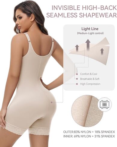 SHAPSHE Fajas Colombianas Shapewear for Women Seamless Butt Lifting Bodysuit Open Bust Post Surgery Body Shaper in Saudi Arabia