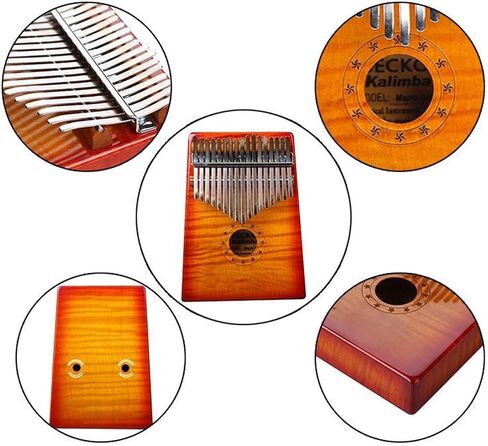 Kalimba For Beginners Kalimba Thumb Piano 17-tone Tiger Maple Finger Piano Portable Musical Instrument For Beginners(Red) in Saudi Arabia