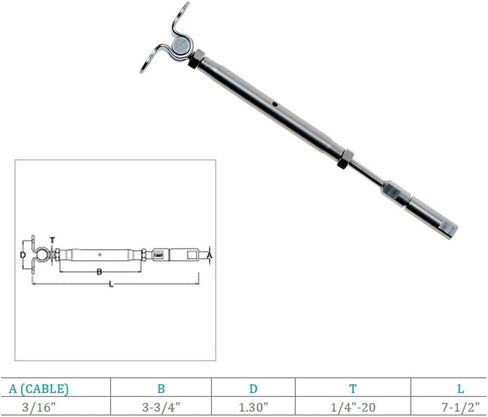 10 PC Marine Boat SS 316 Swageless & Deck Toggle Totluckle for 3/16 "Cable Wire in Saudi Arabia