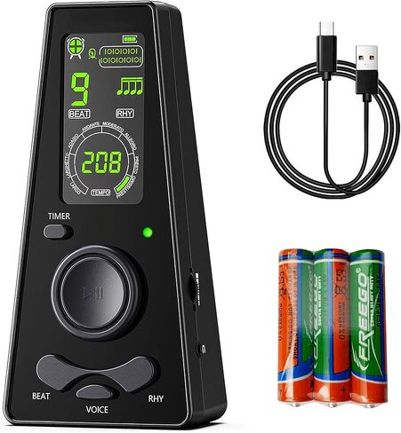 Metronome الرقمي مع جاك سماعات الرأس الصوتية لبيانو غيتار طبل الكمان (أسود) in Kuwait