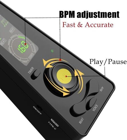 Metronome الرقمي مع جاك سماعات الرأس الصوتية لبيانو غيتار طبل الكمان (أسود) in Kuwait