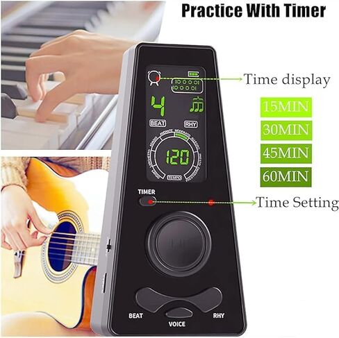 Metronome الرقمي مع جاك سماعات الرأس الصوتية لبيانو غيتار طبل الكمان (أسود) in Kuwait