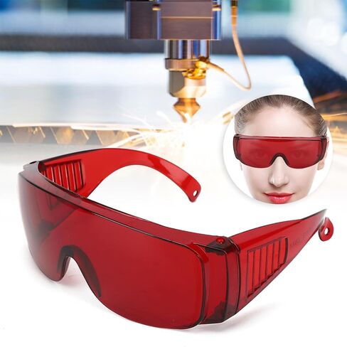 Dioche Protective goggles with 405, 1064nm Wavelength Filter Red Blue Light, two Colors Case, for Engraving Operation, Independent Glasses Case (Red) in Saudi Arabia