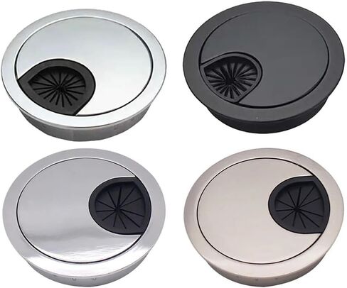 Desk Grommet,Cable Grommet Cable Grommet， 10PCS Computer Desk Cable Hole Cover 50mm 60mm 80mm Desk Metal Grommet Table Cable Tidy Wire Hole Cover Home Hardware Parts(Black,53MM) in Saudi Arabia