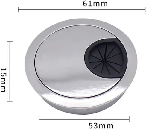 Desk Grommet,Cable Grommet Cable Grommet， 10PCS Computer Desk Cable Hole Cover 50mm 60mm 80mm Desk Metal Grommet Table Cable Tidy Wire Hole Cover Home Hardware Parts(Black,53MM) in Saudi Arabia