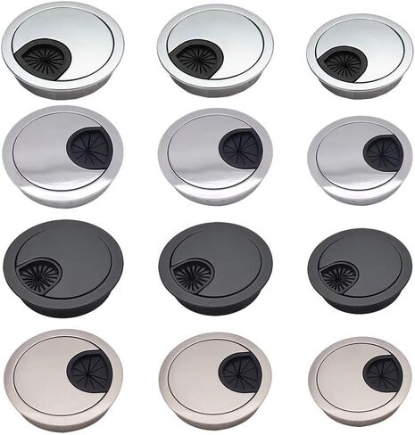 Desk Grommet,Cable Grommet Cable Grommet， 10PCS Computer Desk Cable Hole Cover 50mm 60mm 80mm Desk Metal Grommet Table Cable Tidy Wire Hole Cover Home Hardware Parts(Black,53MM) in Saudi Arabia