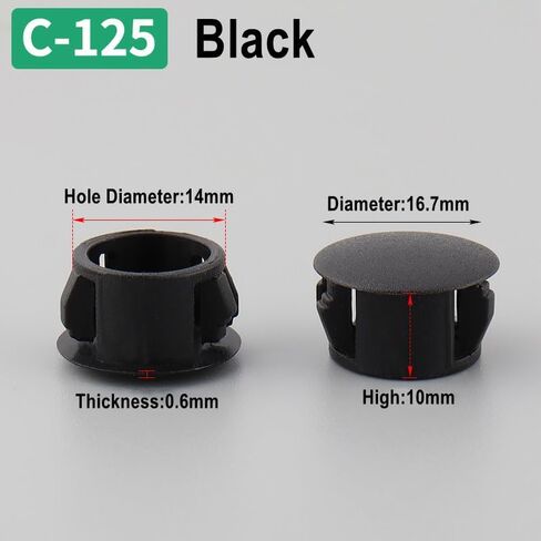 Desk Grommet,Cable Grommet Cable Grommet， 50PCS White Furniture Hole Cover Plastic Decorative Hole Desktop Cable Grommet Black Snap Cap Round(Black,16mm) in Kuwait