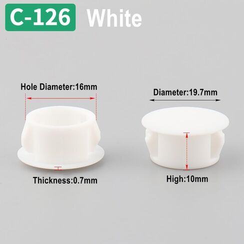 Desk Grommet,Cable Grommet Cable Grommet， 50PCS White Furniture Hole Cover Plastic Decorative Hole Desktop Cable Grommet Black Snap Cap Round(Black,16mm) in Kuwait