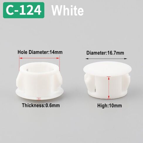 Desk Grommet,Cable Grommet Cable Grommet， 50PCS White Furniture Hole Cover Plastic Decorative Hole Desktop Cable Grommet Black Snap Cap Round(Black,16mm) in Kuwait