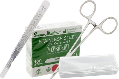 مجموعة Dermaplaning مع Swann Morton 10R Dermaplaning Blades (100ct.) No 3 Handle ، صندوق تخزين Kimball ، توبيخ متوافق لتثبيت شفرات Dermaplane in Saudi Arabia