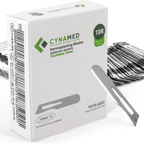 Dermaplaning Replaceable Blades No.10R – Box of 100, High-Quality Stainless Steel for Precise Exfoliation and Smooth Skin, Professional-Grade Blades for Facial Hair Removal and Skincare Treatments in Saudi Arabia