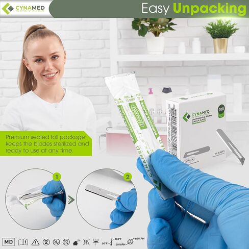 Dermaplaning Replaceable Blades No.10R – Box of 100, High-Quality Stainless Steel for Precise Exfoliation and Smooth Skin, Professional-Grade Blades for Facial Hair Removal and Skincare Treatments in Saudi Arabia