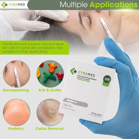 Dermaplaning Replaceable Blades No.10R – Box of 100, High-Quality Stainless Steel for Precise Exfoliation and Smooth Skin, Professional-Grade Blades for Facial Hair Removal and Skincare Treatments in Saudi Arabia