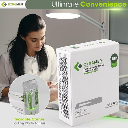 Dermaplaning Replaceable Blades No.10R – Box of 100, High-Quality Stainless Steel for Precise Exfoliation and Smooth Skin, Professional-Grade Blades for Facial Hair Removal and Skincare Treatments in Saudi Arabia