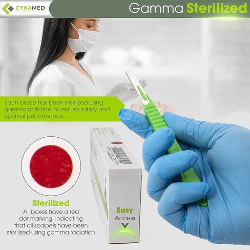 شفرات Dermaplaning مع مقبض بلاستيكي رقم 14-شفرات زبدة مقشر من الفولاذ المقاوم للصدأ للبشرة الناعمة-الاستخدام الواحد ، معقمة ومهنية لإزالة شعر الوجه والعناية بالبشرة in Saudi Arabia