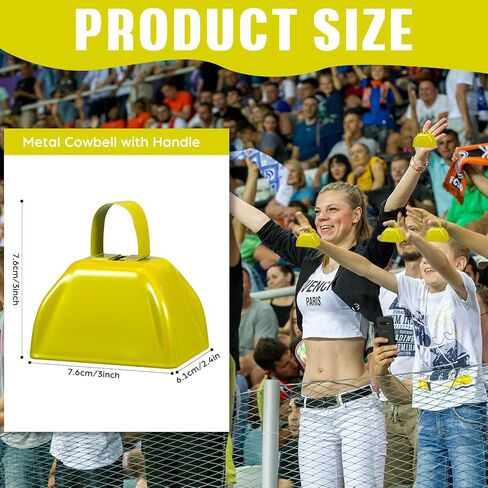 6 Pcs 3 Inch Metal Cowbells Noise Maker Hand Percussion Cow Bells with Handles for Sporting Events Cheering Noisemakers Weddings Team Spirit Sports Party Favors (Blue) in Saudi Arabia