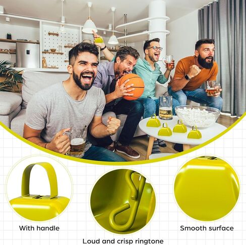 6 Pcs 3 Inch Metal Cowbells Noise Maker Hand Percussion Cow Bells with Handles for Sporting Events Cheering Noisemakers Weddings Team Spirit Sports Party Favors (Blue) in Saudi Arabia