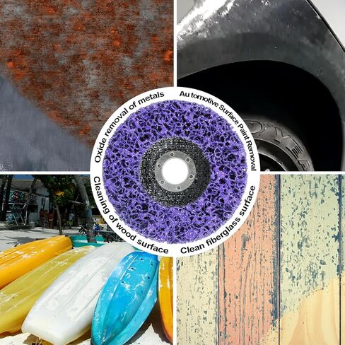 Paint Stripping Discs 12-Pack, 4-1/2" Purple Strip Disc Wheel for Angle Grinder, Ideal for Paint, Rust, and Grime Removal, Metal and Wood Stripping in Kuwait
