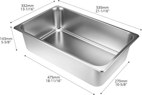 QWORK Full Size Steam Table Pans, 6 Pack 6-Inch Depth Stainless Steel Pan, Catering Tray, Hotel Restaurant Pans in Saudi Arabia