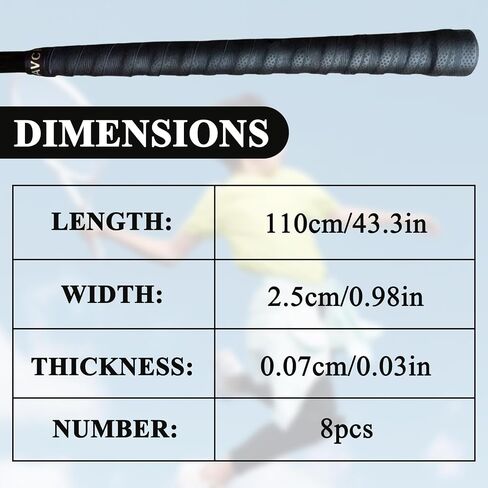 Baseball Bat Grip Tapes 8 PCS و Softball Bats Grip Tape Precut و Knowsive الكامل ، ومسيحة شريط الخفافيش للبيسبول للجر الموثوق وامتصاص الصدمات ، لف الخفافيش الخاصة بك لتشغيل المنزل الملحمي in Saudi Arabia