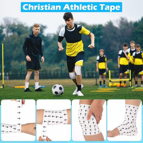 2 Rolls Baseball Hockey Tapes Christian Faith Cross Baseball Grip Bat Tape 15 Yard Lacrosse Softball Bats Sticks Wraps for Soccer Sports Athletic Gift Ice Skate Supplies in Saudi Arabia