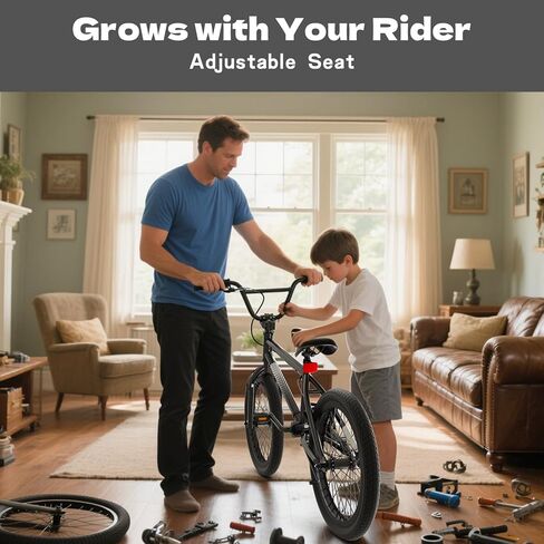 67i Boys BMX Bike 8-12 Years 18"/20" | 4 Steel Pegs, U-Brakes, Adjustable Seat & Hi-Ten Steel Frame | Lightweight 2.35" Tires for Park & Street Riding in Kuwait