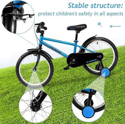 14/16/18 Inch Folding Kids Bike with Training Wheels, Gifts for Boy&Girl Age 3-9 yrs, Toddler Bike with Dual Brakes for Beginners, Multi-Color in Saudi Arabia
