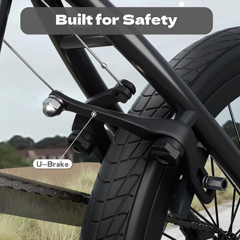 67i Boys BMX Bike 8-12 Years 18"/20" | 4 Steel Pegs, U-Brakes, Adjustable Seat & Hi-Ten Steel Frame | Lightweight 2.35" Tires for Park & Street Riding in Kuwait