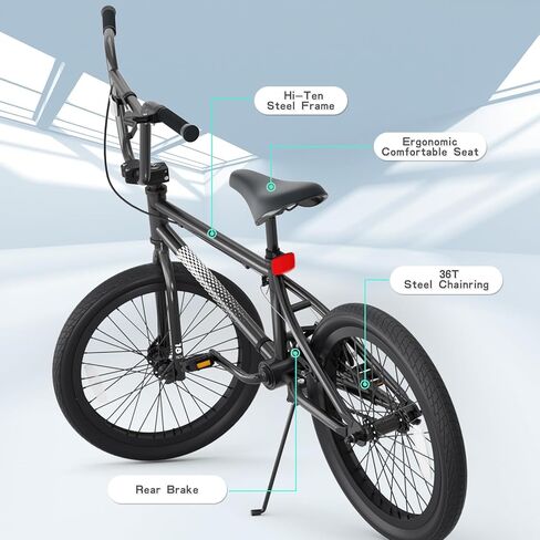 67i Boys BMX Bike 8-12 Years 18"/20" | 4 Steel Pegs, U-Brakes, Adjustable Seat & Hi-Ten Steel Frame | Lightweight 2.35" Tires for Park & Street Riding in Kuwait